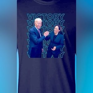 NWT NIB We Won Biden Kamala Harris Victory 2020 Tee T Shirt Blue L President HTF
